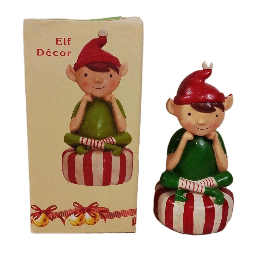 Cracker Barrel  Elf Decor  Statue  In Original Box